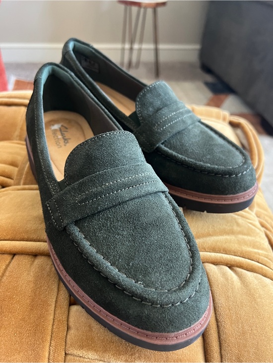 Clarks Shoes - Clarks Westlynn Bay Suede Penny Loafers Forest Green Size 8 - 39EU